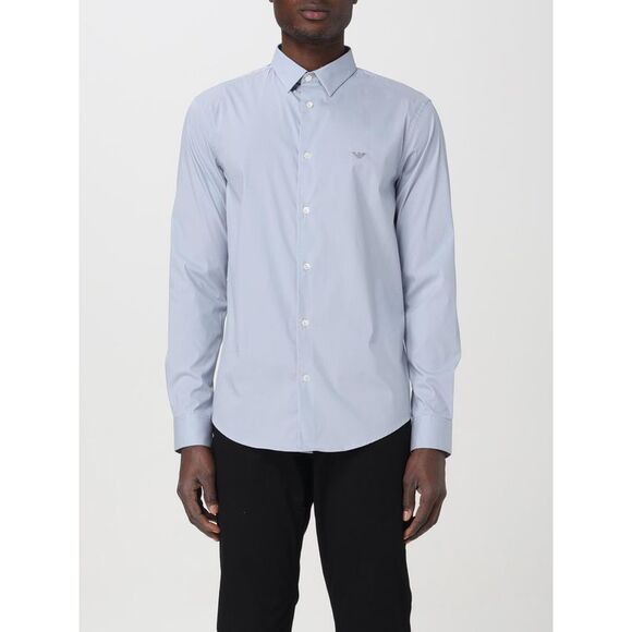 Emporio Armani Shirt Men Gnawed Blue